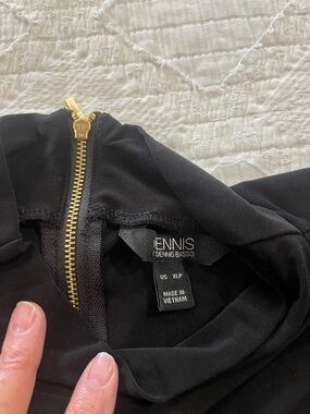 Dennis Basso Women's Petite Dress PXL Italia Knit with Elbow Black A665639Dennis